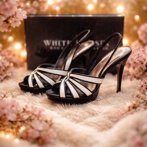 White House black market black and white heels